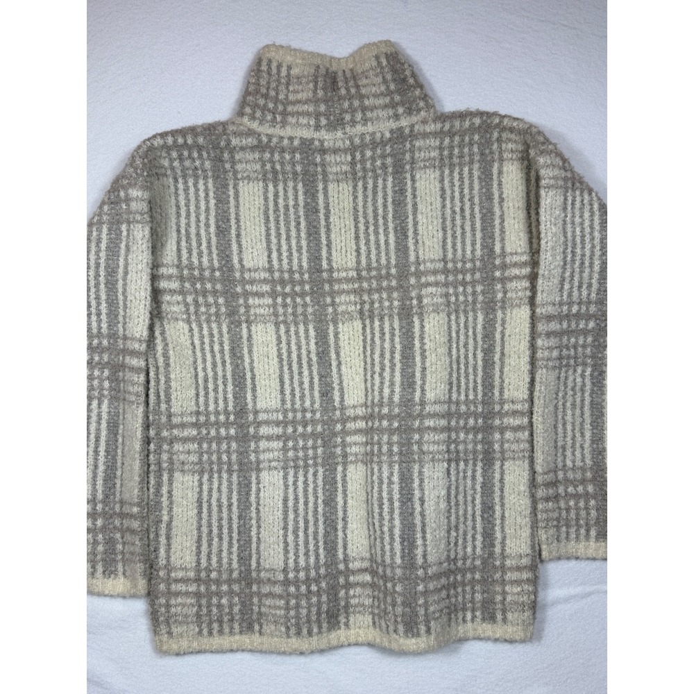 Sundance Plaid Turtleneck Sweater Women Size S Merino Wool Blend Cozy Warm - Picture 5 of 7